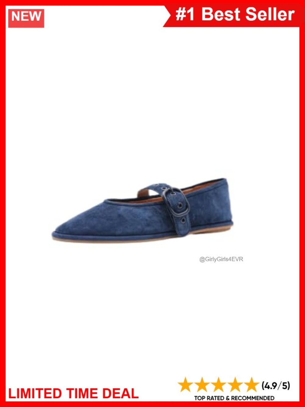 Mary Jane Flat Leather Lining PORON Cushion Adjustable Buckle Casual Comfort